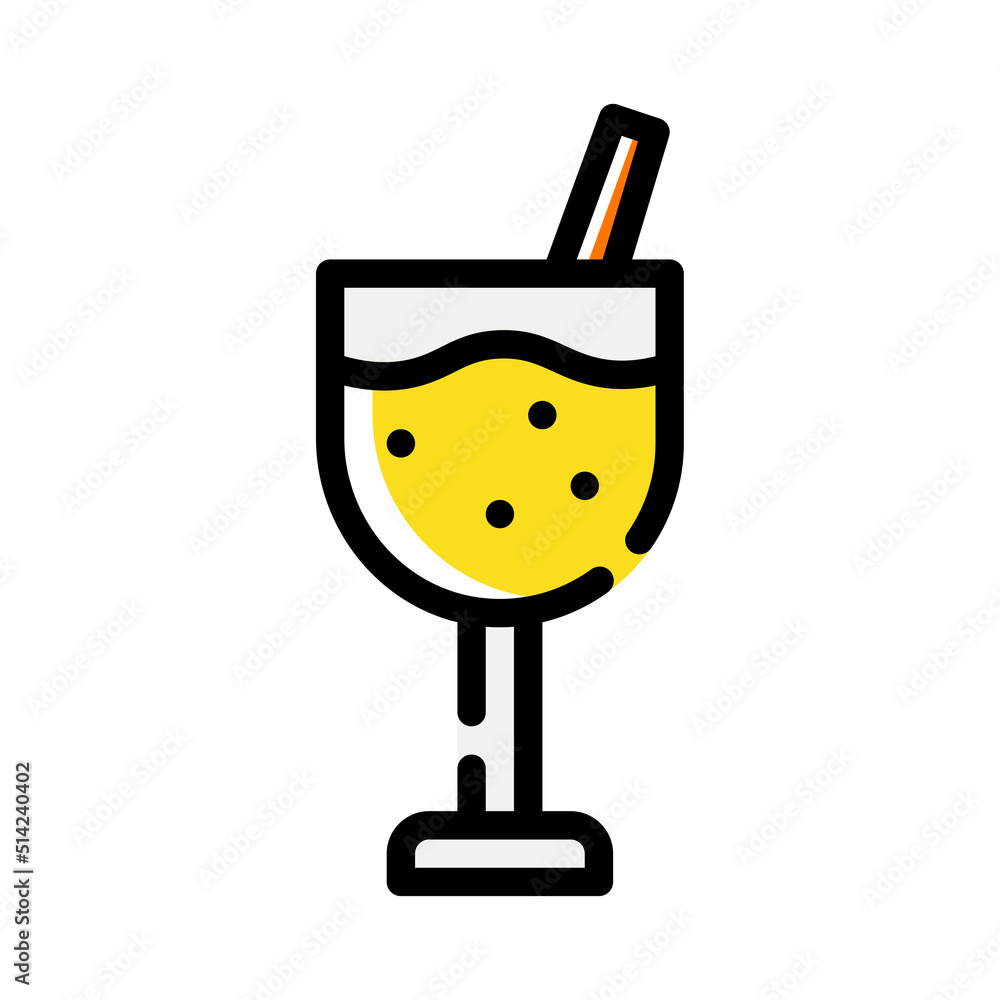 Alcohol icon or logo illustration vector graphic with glass and straw. Perfect use for ui, website, pattern, design, etc. Alcohol icon or logo illustration vector graphic with glass and straw. Perfect use for ui, website, pattern, design, etc.