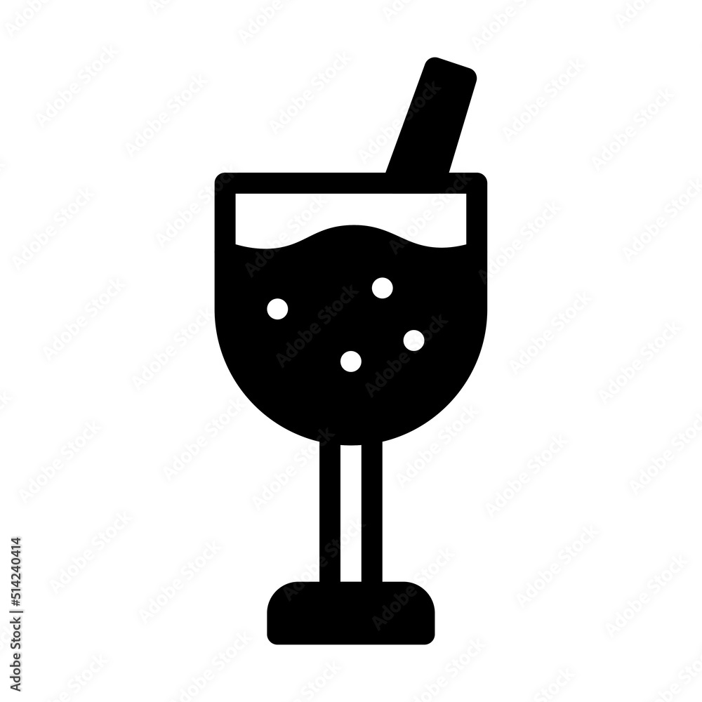 Alcohol icon or logo illustration vector graphic with glass and straw. Perfect use for ui, website, pattern, design, etc. Alcohol icon or logo illustration vector graphic with glass and straw. Perfect use for ui, website, pattern, design, etc.