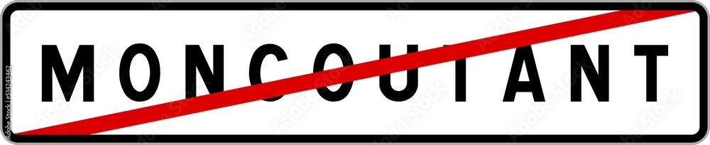 Panneau sortie ville agglomération Moncoutant / Town exit sign Moncoutant Panneau sortie ville agglomération Moncoutant / Town exit sign Moncoutant