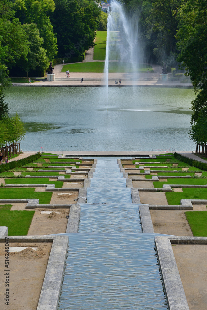 Hauts-de-Seine, France. A canal in the gardens of Sceaux Park. August 24, 2021.