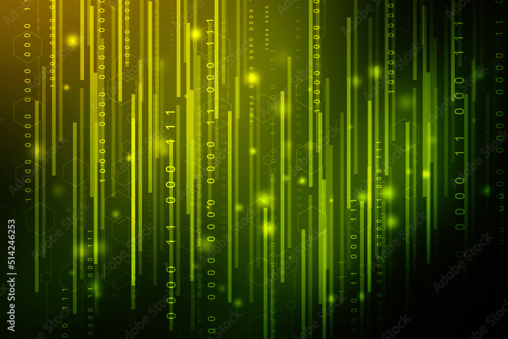 2d illustration abstract digital binary data on computer screen 2d illustration abstract digital binary data on computer screen