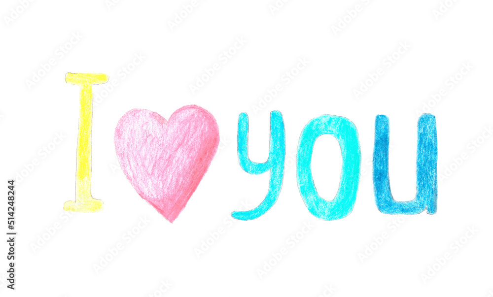 Illustration of colorful I love you phrase isolated on white background Illustration of colorful I love you phrase isolated on white background