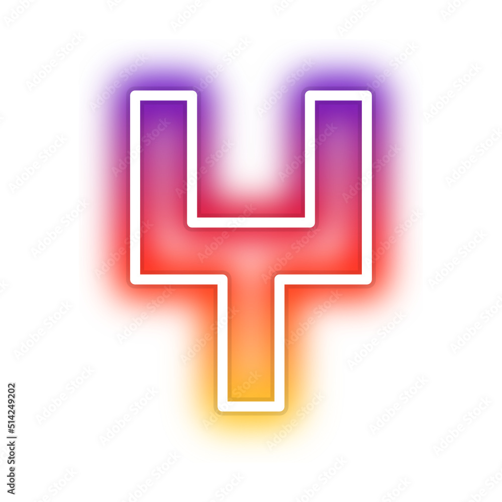 gradient neon alphabet letter font