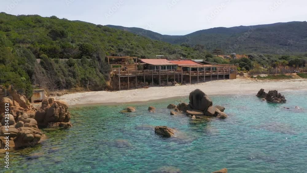 Vidéo Stock Vue aérienne de la Plage d'Argent de Porticcio (Plage de