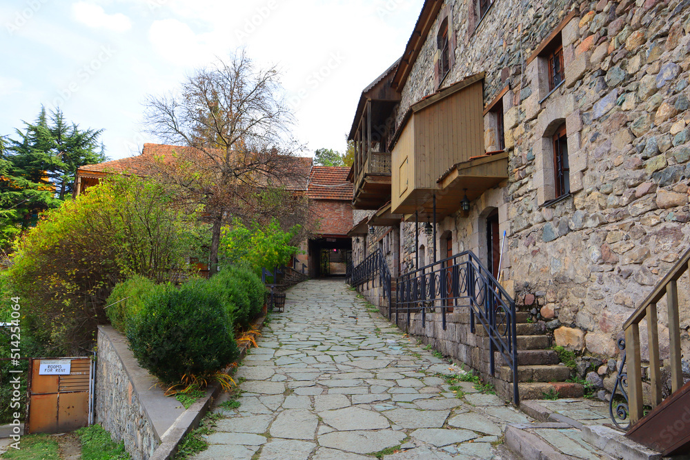 Historical buldings in downtown on Sharambeyan street in Dilijan, Armenia