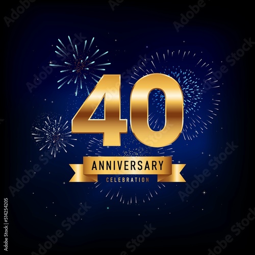 40 Years Anniversary Celebration, Vector Design Illustration Template