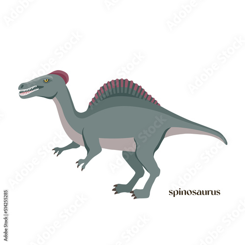 Hand drawn cartoon Dinosaur Spinosaurus © Marina Gorskaya