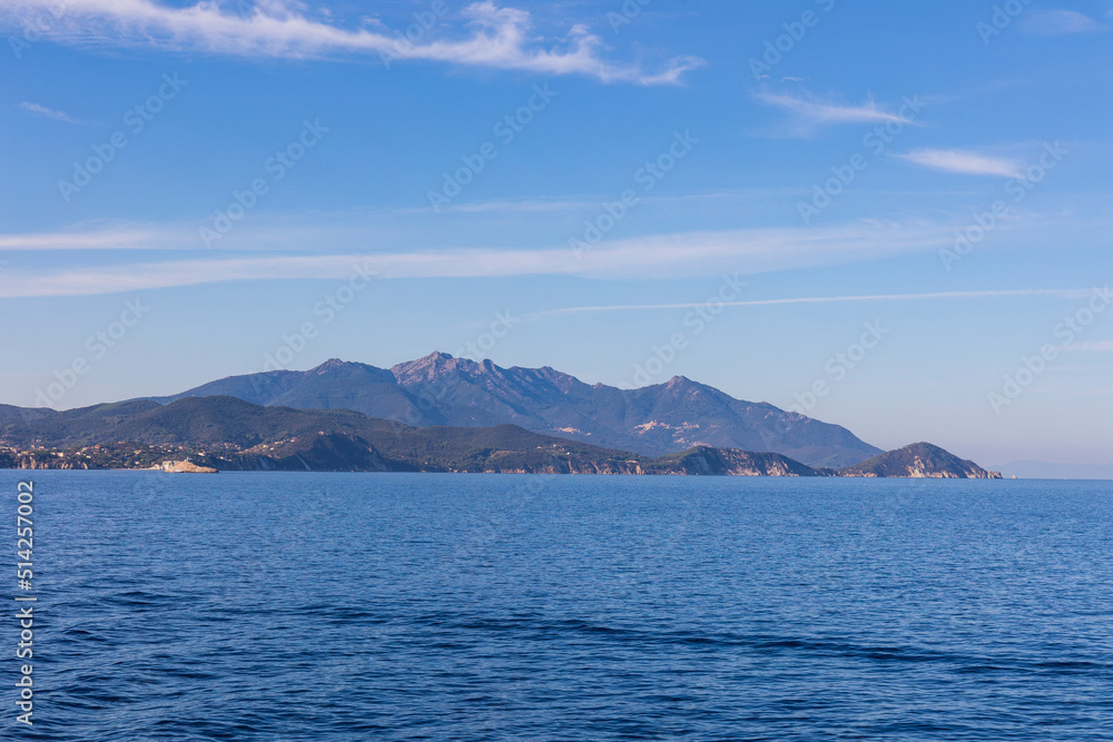 The main town Portoferraio of the island Elba in the Italian Tuscany seen from the sea side The main town Portoferraio of the island Elba in the Italian Tuscany seen from the sea side