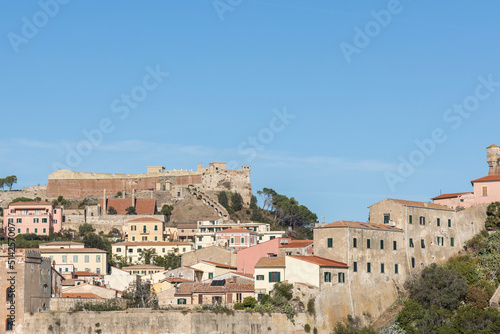 The main town Portoferraio of the island Elba in the Italian Tuscany seen from the sea side © were