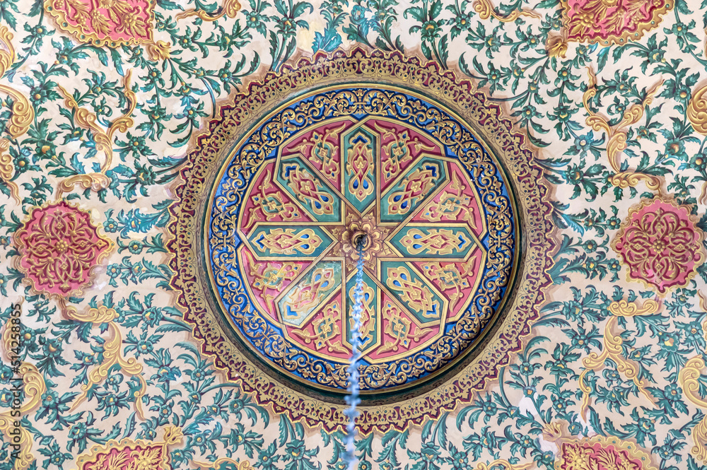 Detail of a mosaic of a mosque