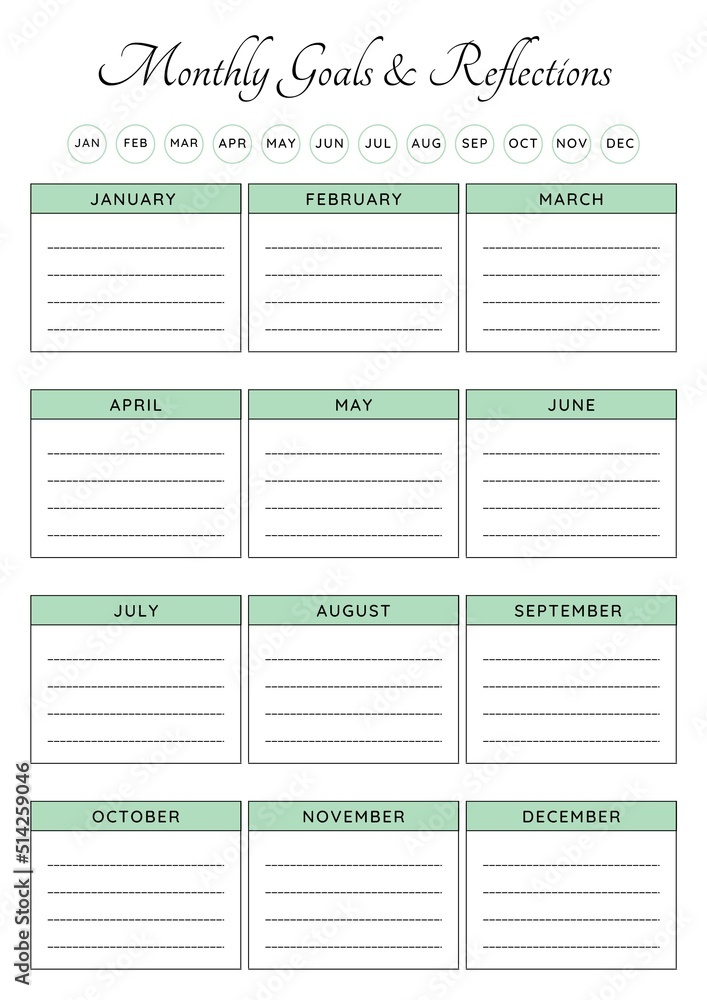 Monthly Goals & Reflections Monthly Goals & Reflections