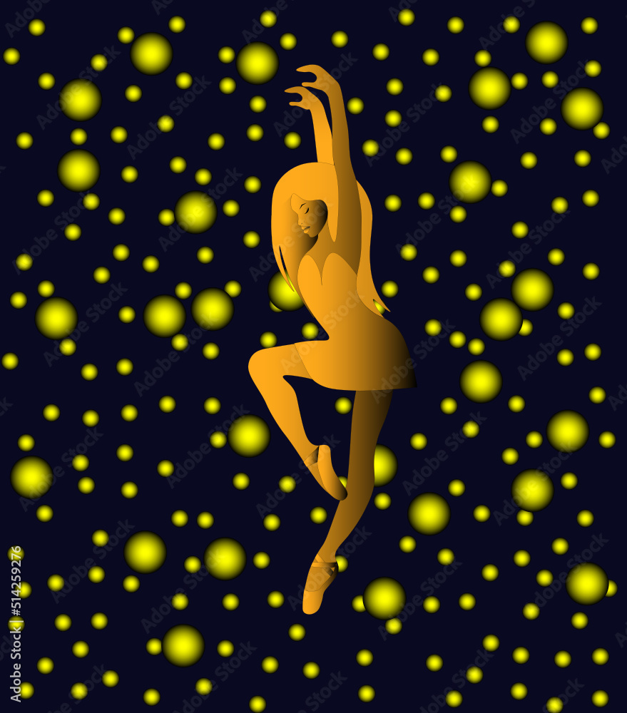 Ballerina on a sparkling background
