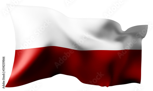 Flag of Poland waving in the wind.