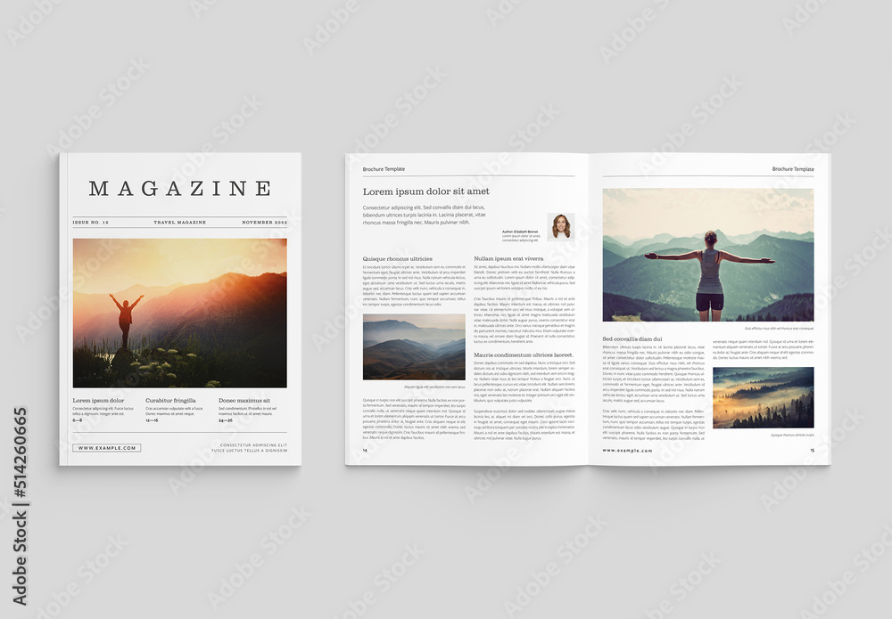 Top Wiew Magazine Mockup Stock Template | Adobe Stock