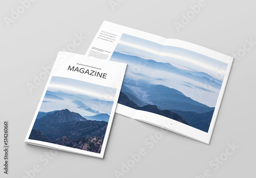 Cover with Spread Brochure Mockup