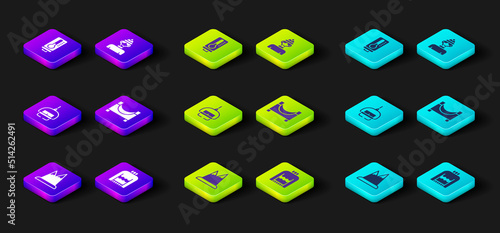 Set Mountains, Christmas sweater, Ski lift, Skate park, Winter athlete and Meteorology thermometer icon. Vector