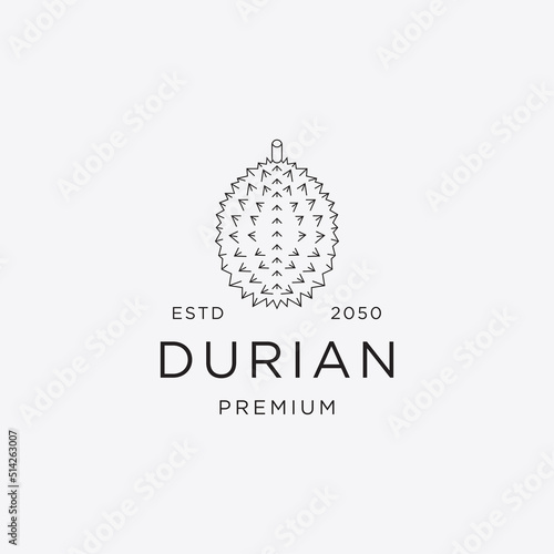 Template creative and fun durian logo vector