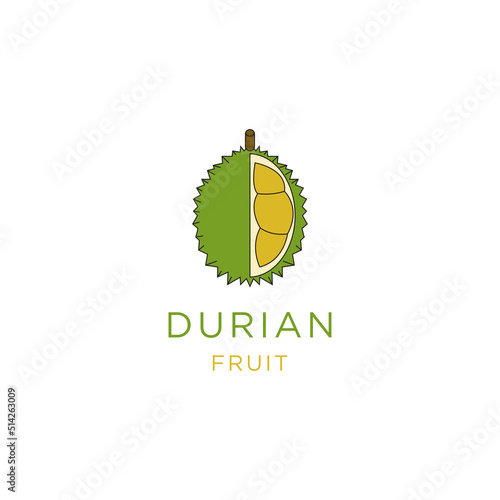 Template creative and fun durian logo vector