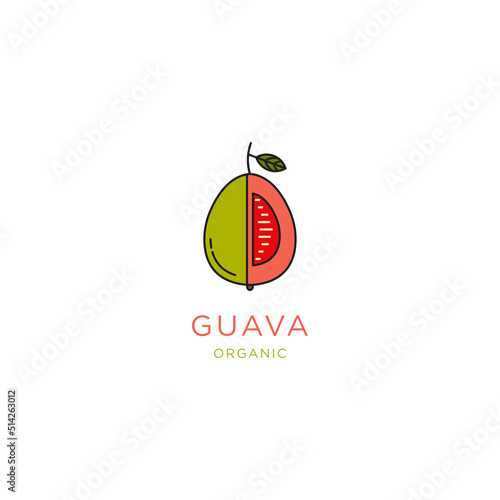 Template creative and fun guava logo vector