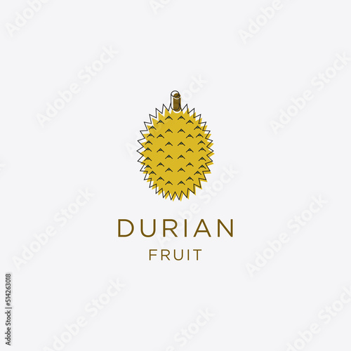 Template creative and fun durian logo vector