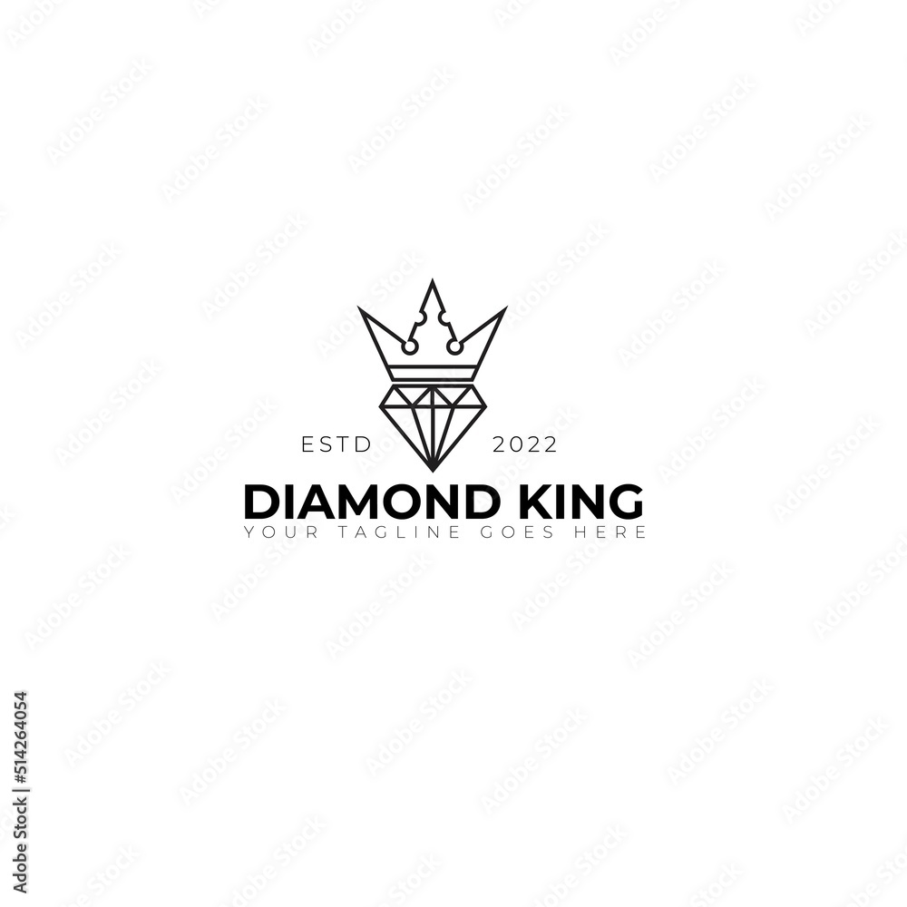 Fototapeta premium diamond king logo vector, suitable for jewelry companies, simple logo