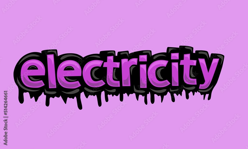 ELECTRICITY writing vector design on pink background ELECTRICITY writing vector design on pink background