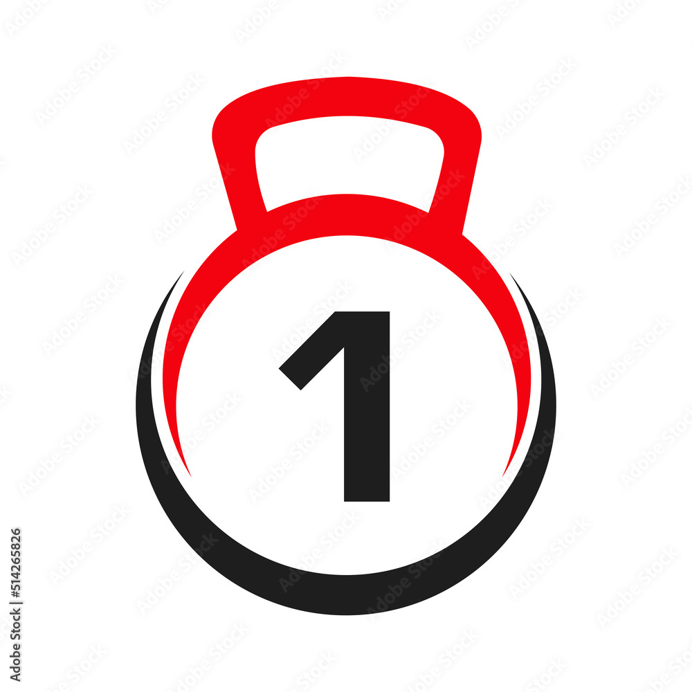 Letter 1 Fitness Gym Logo Vector Template. Fitness Logo Element on Alphabet 1 Symbol