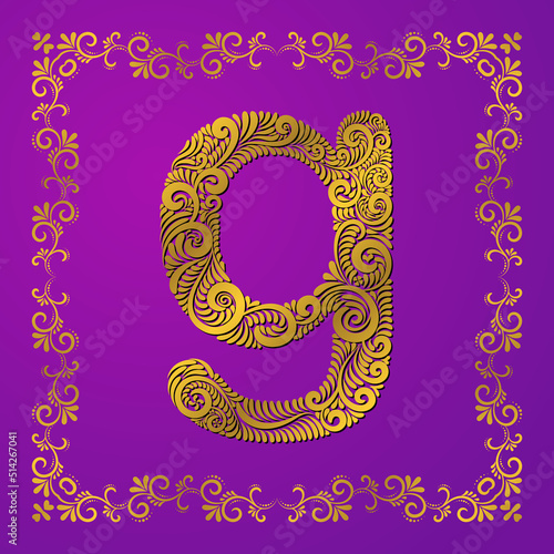 g latter art using custom brush art and beautiful Arabic mandala frame background