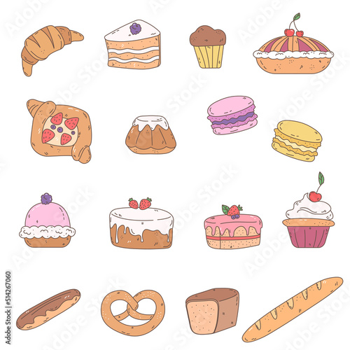 Bakery doodle set.