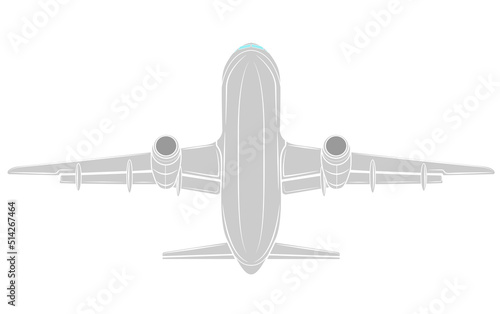 Vector illustration of an airplane in isolate on a white background. Passenger plane. Traveling.