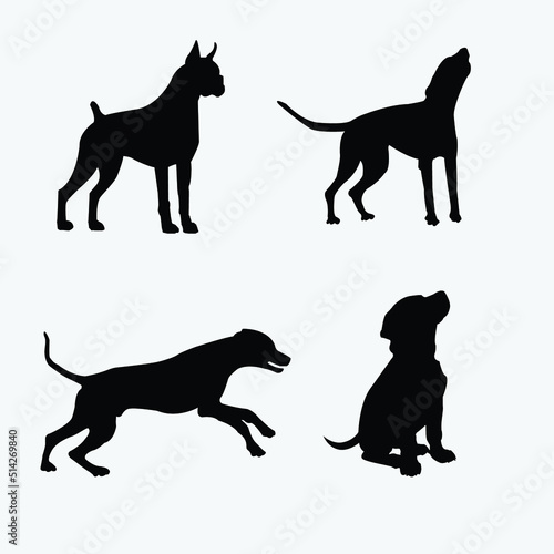 Dog Silhouette Vector Art and Graphics