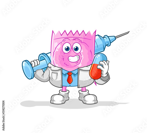 condom doctor holding medichine and injection