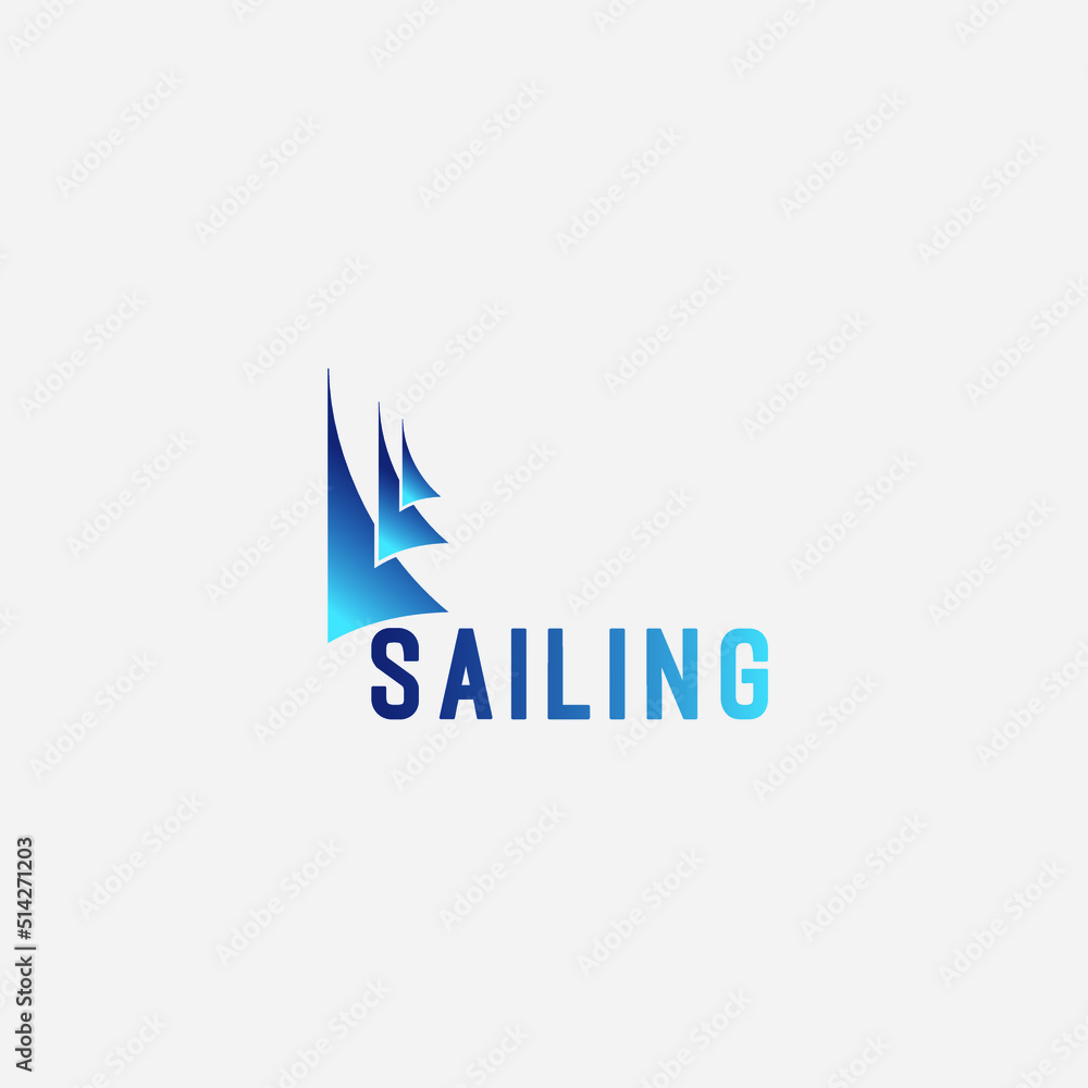 Abstract, simple and elegant sailing boat vector logo design Abstract, simple and elegant sailing boat vector logo design