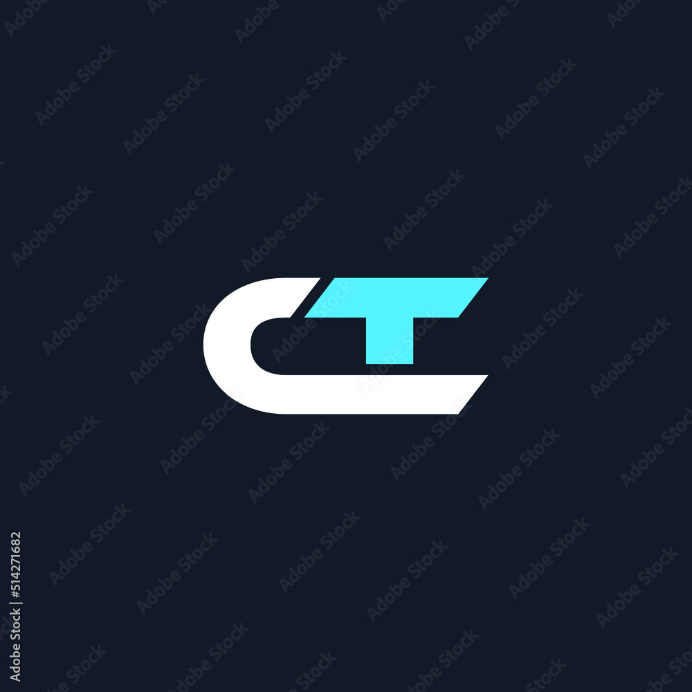 CT linked Uppercase letter logo Vector File CT linked Uppercase letter logo Vector File