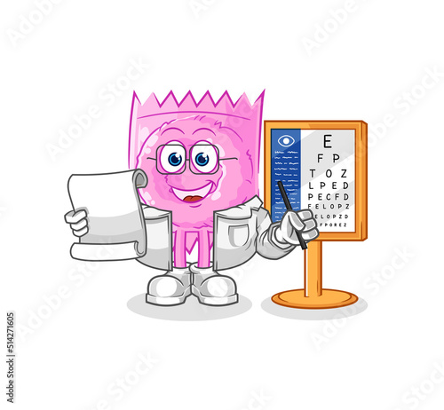 condom oculist cartoon. cartoon mascot vector