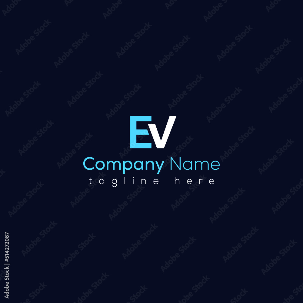 EV linked Uppercase letter logo Vector File EV linked Uppercase letter logo Vector File