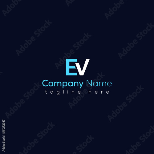 EV linked Uppercase letter logo Vector File