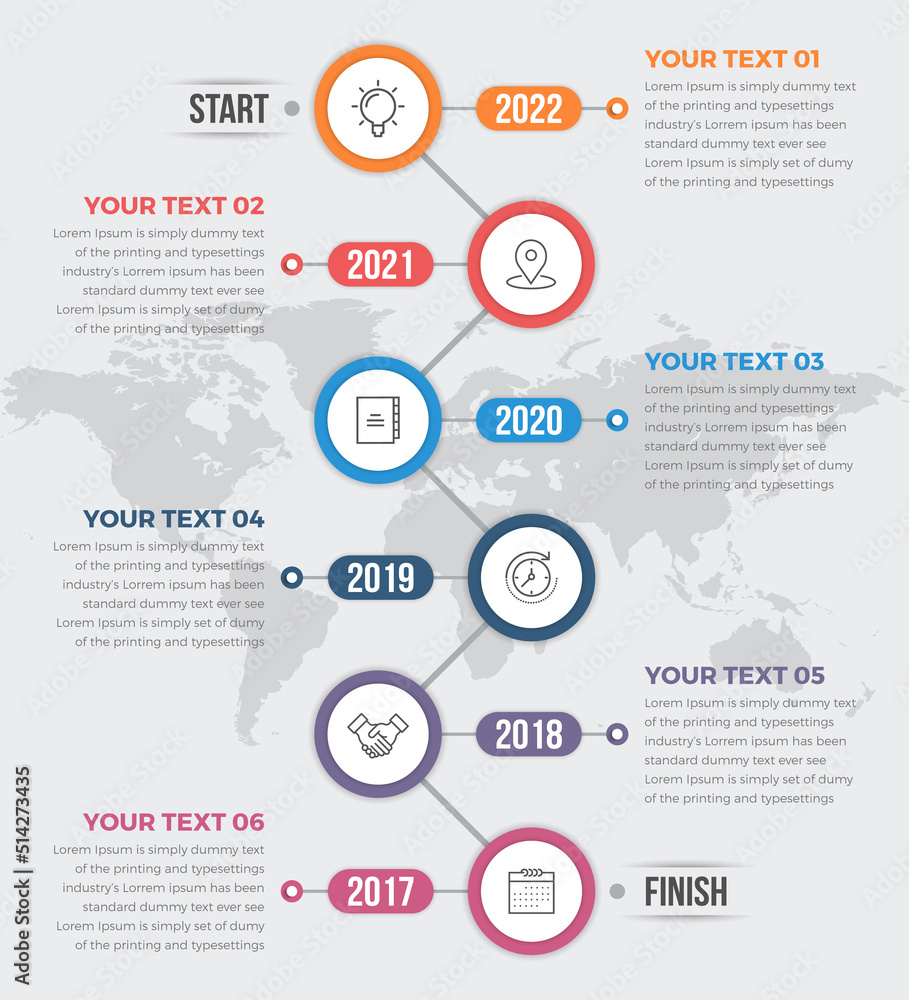 Modern Vertical Timeline Infographics Modern Vertical Timeline Infographics