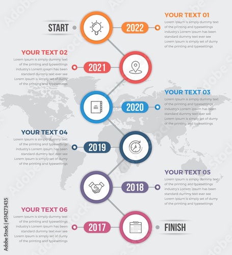 Modern Vertical Timeline Infographics