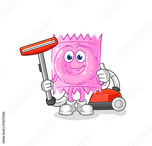 condom clean with a vacuum . character vector © dataimasu