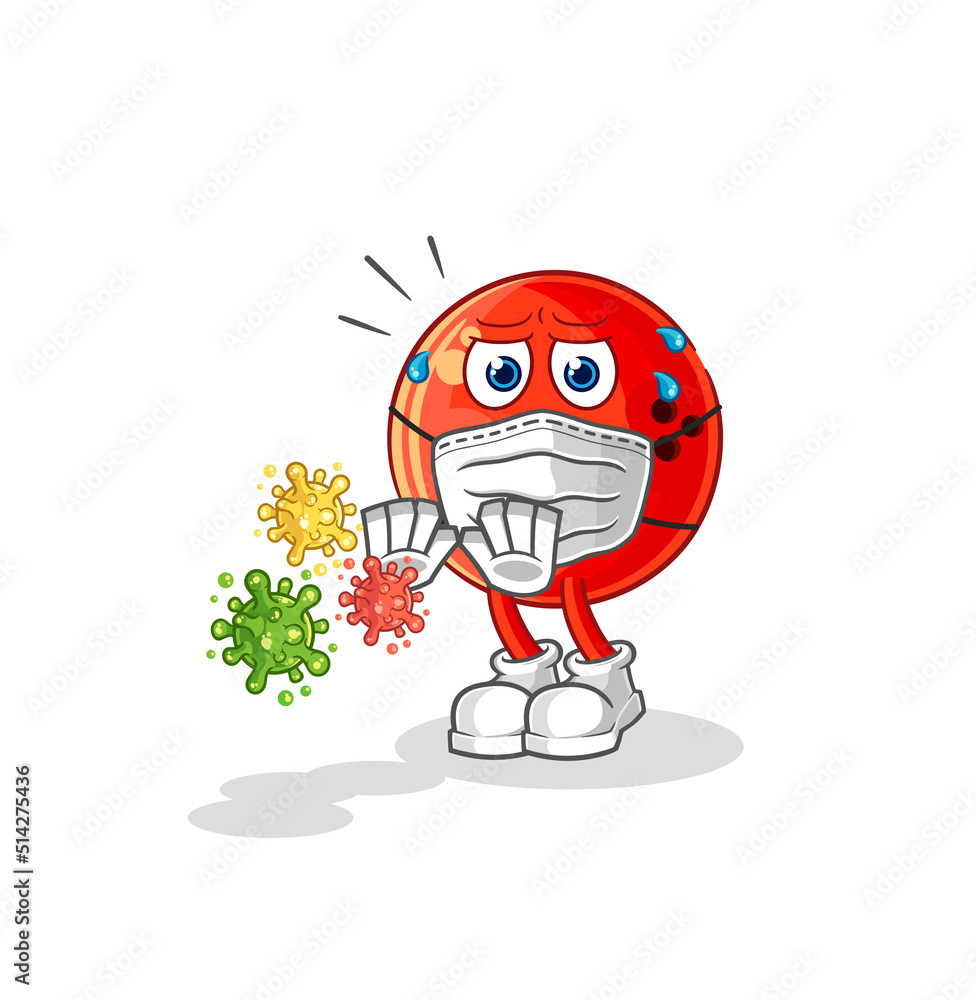 bowling ball refuse viruses cartoon. cartoon mascot vector