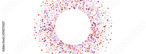 Colorful Round Background White Vector. Dot Shrovetide Template. Multicolored Surprise. Bright Element Fun. Confetti Holiday Design.
