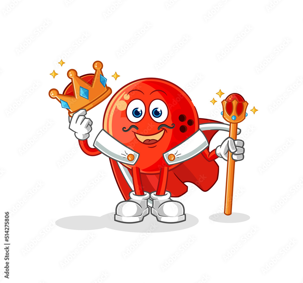 Obraz premium bowling ball king vector. cartoon character