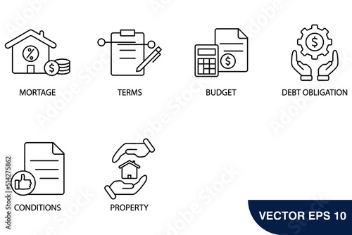 refinance icons set . refinance pack symbol vector elements for infographic web