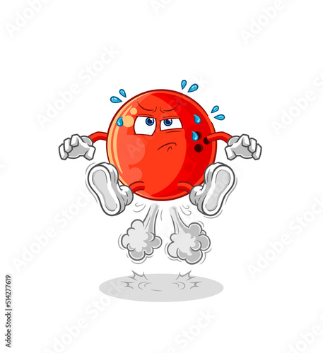 bowling ball fart jumping illustration. character vector