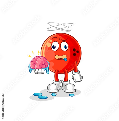 bowling ball no brain vector. cartoon character