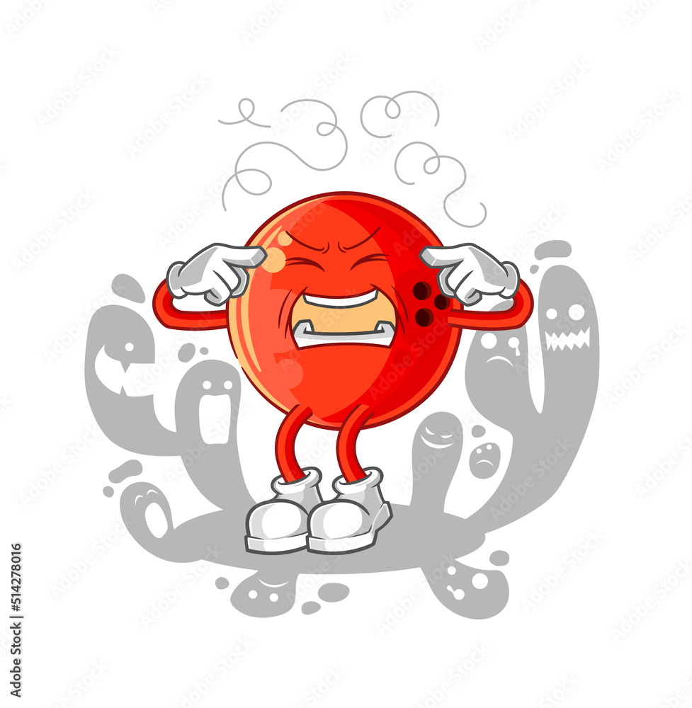 depressed bowling ball character. cartoon vector depressed bowling ball character. cartoon vector