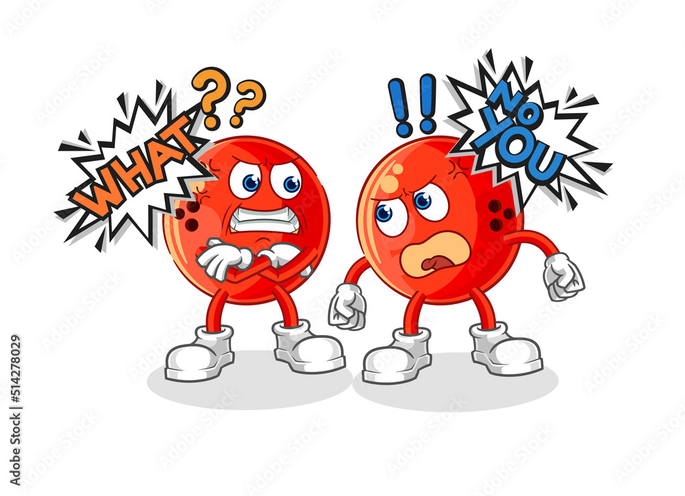 bowling ball arguing each other cartoon vector bowling ball arguing each other cartoon vector