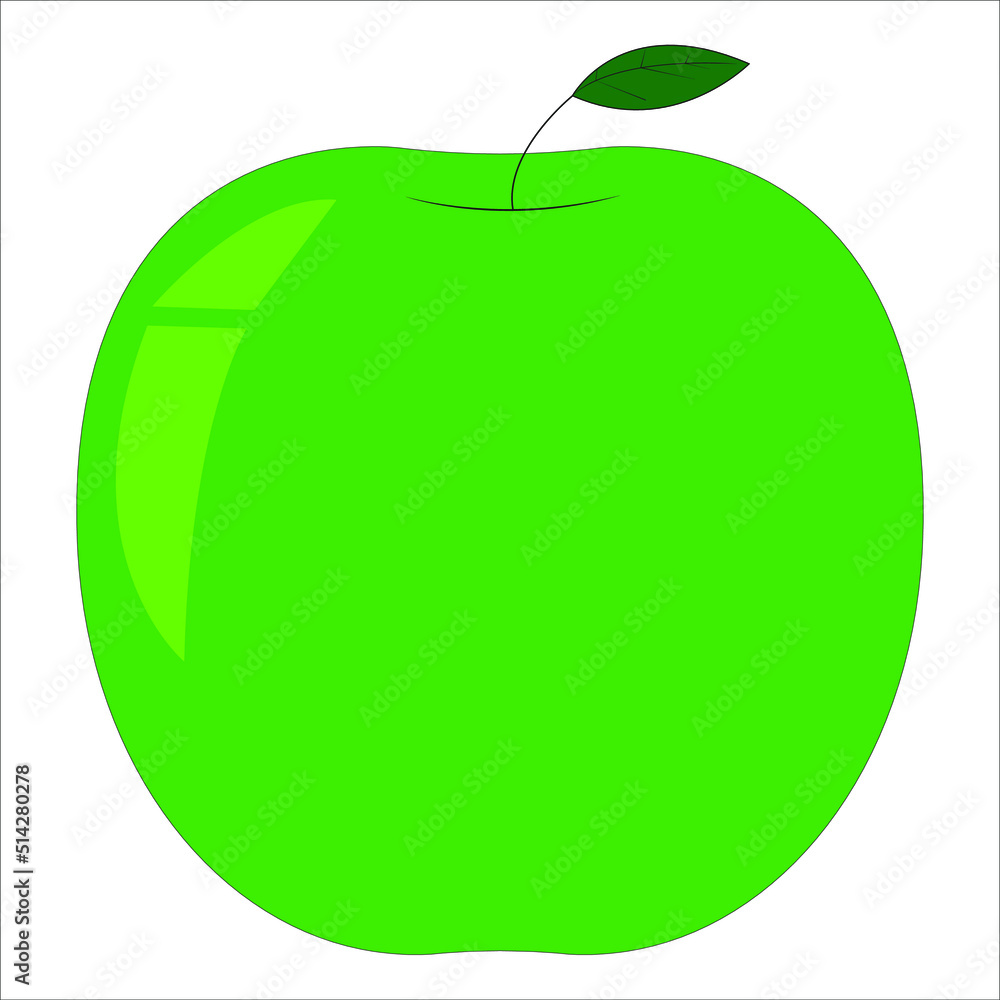 Green apple. Vector illustration. Green apple. Vector illustration.