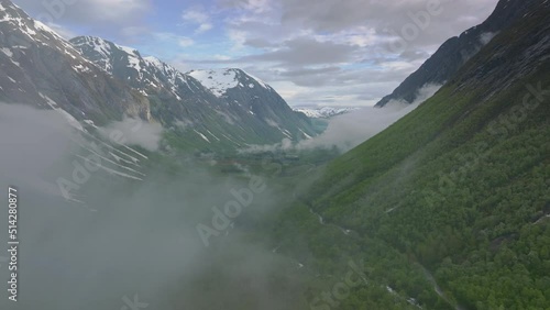 View of the mountains in Romsdalen, Norway 